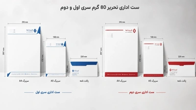 ست اداری شامل : سربرگ A5 + سربرگ A4 + پاکت نامه در سایت چاپاتو